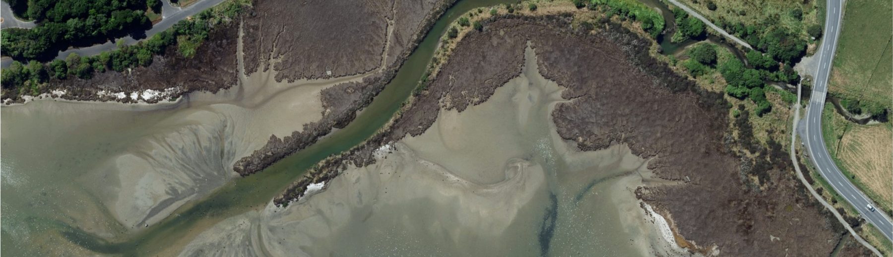 Aerial image of Pauatahanui Inlet and the surrounding landscape.